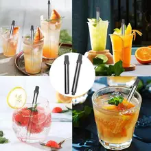 Многоразовая Складная прямая соломинка для питья из нержавеющей стали легкий и деликатный нержавеющий креативный уникальный барный аксессуар