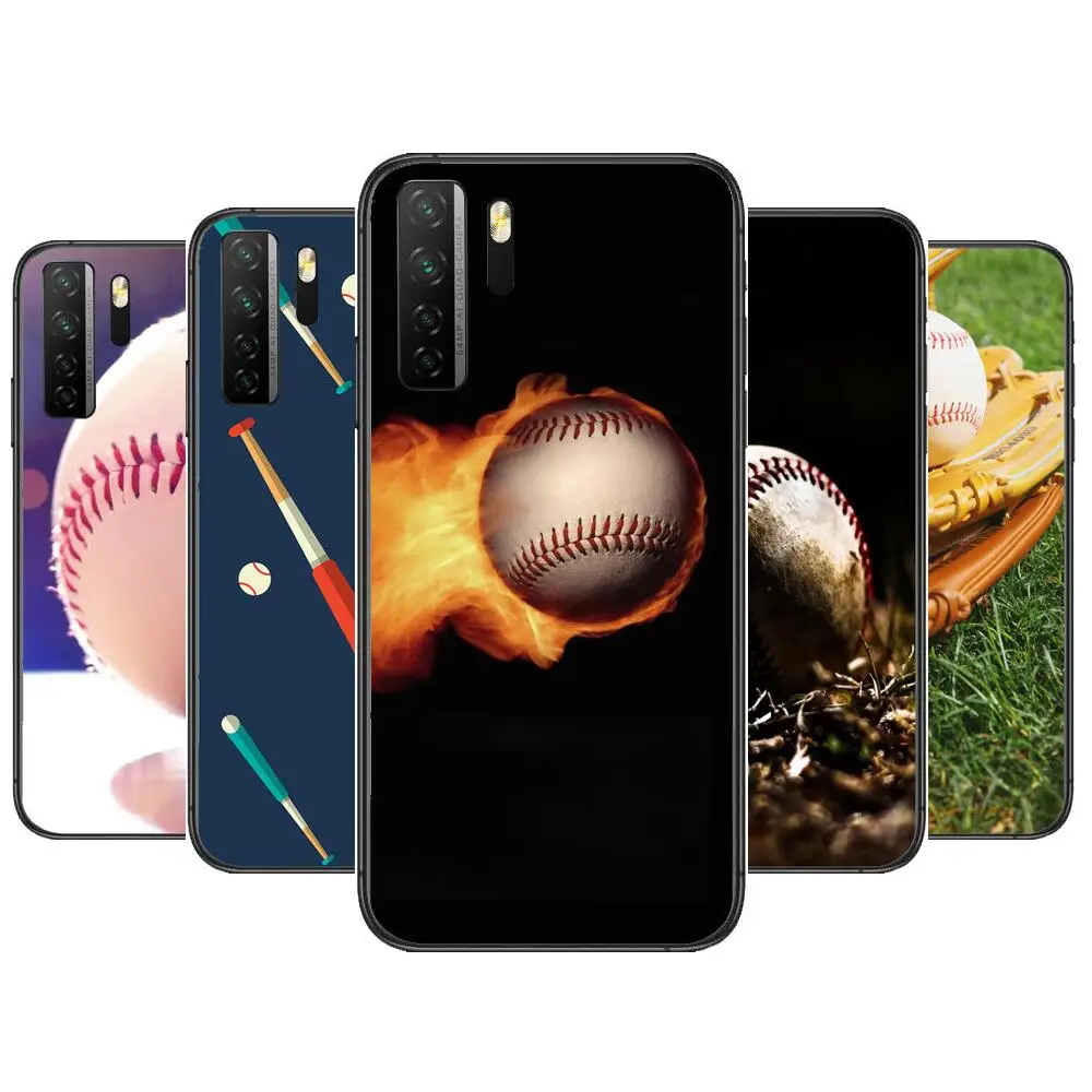 Бейсбольный черный мягкий чехол с изображением пуха для Huawei Nova 8 7 6 SE 5T 7i 5i 5Z 5 4 4E 3 3i