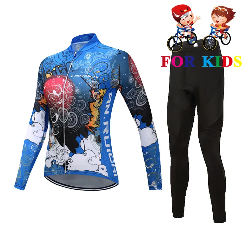 2020 Kids Cycling Jersey Sets Team Girl Long Sleeve Cycling Clothes