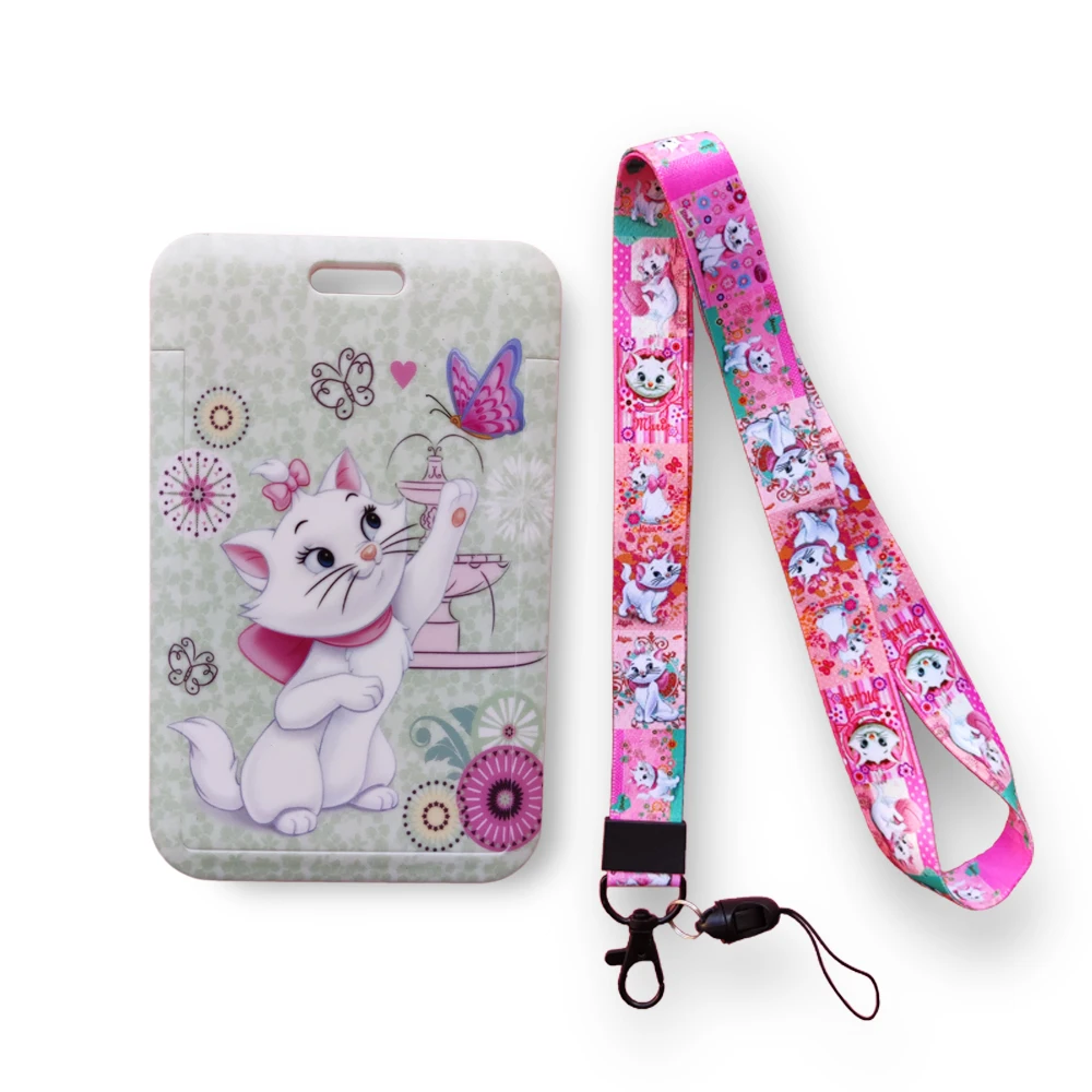 

Disney Marie Cat Ladies ID Card Case Lanyard ID Badge Holder Bus Pass Case Cover Slip Bank Credit Card Holder Strap Card Holder