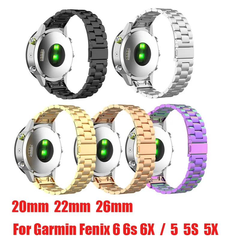 20pcs 26 22 20MM Watchband Strap for Garmin Fenix 6X 6S 6 5X 5 5S Plus 3HR S60 Watch Quick Release Stainless steel Wrist Band |