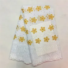 Африканская кружевная ткань швейцарская вуаль кружево высокое качество ткань из Дубая тиссу швейцарская вуаль кружево в швейцарской Африканской хлопковой сухой кружева