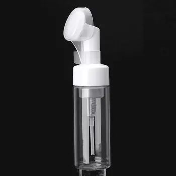 

2Pcs Press Pump Bottles Empty Portable Hand Soap Bottle Foaming Dispenser Containers with Silicone Cleansing Brush Head Travel