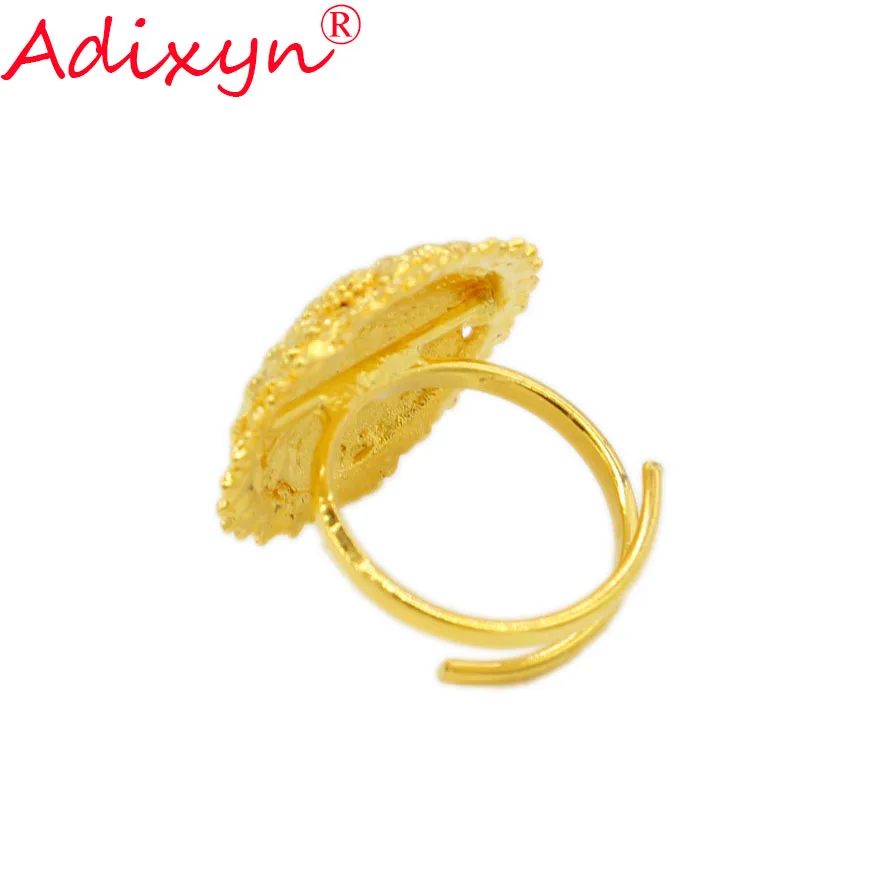 Adixyn два дизайн кольцо/серьги Грация комплекты украшений для женщин/девочек золотой цвет арабский/Эфиопский ювелирные изделия Роскошные вечерние подарки N09162