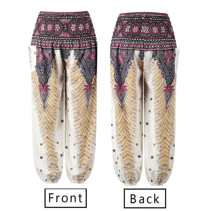 Семейные Свободные мешковатые штаны для мамы и дочки, для мальчиков, Boho, для йоги, шаровары, длинные пляжные штаны, R9UD