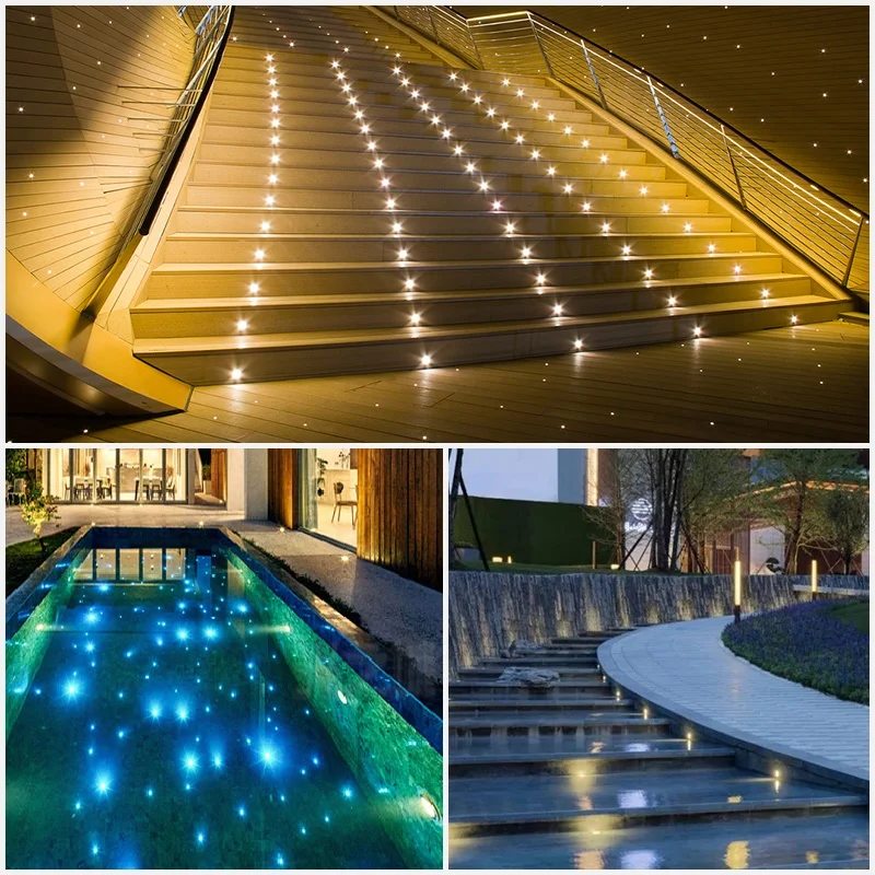 etrnLED Recessed Led Mini In Ground Well Lamp Outdoor Waterproof Garden Light Low Voltage 12V RGB Spotlight Stair Step Deck IP68 garden decoration lamps led underground light