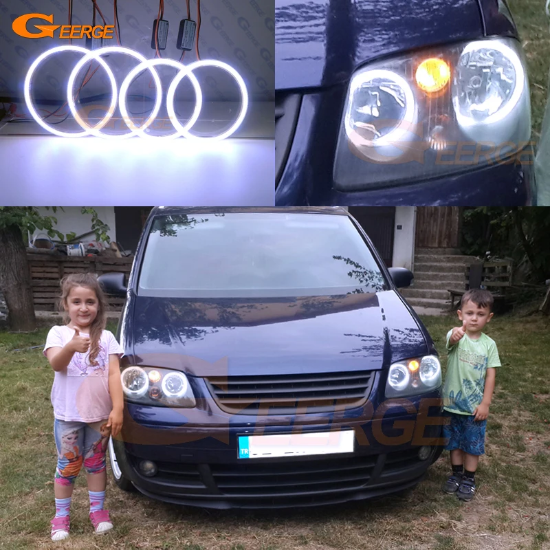

For Volkswagen VW Caddy 2004 2005 2006 2007 2008 2009 Excellent Ultra bright COB led angel eyes halo rings