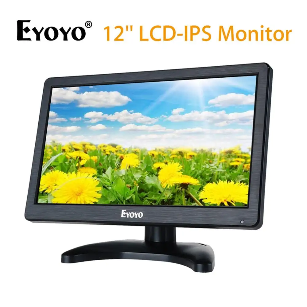 

EYOYO EM12D 12" IPS FHD TV Computer Monitor FHD 1920x1080 LCD Screen With HDMI VGA BNC AV for PC CCTV Security Camera DVR 12V