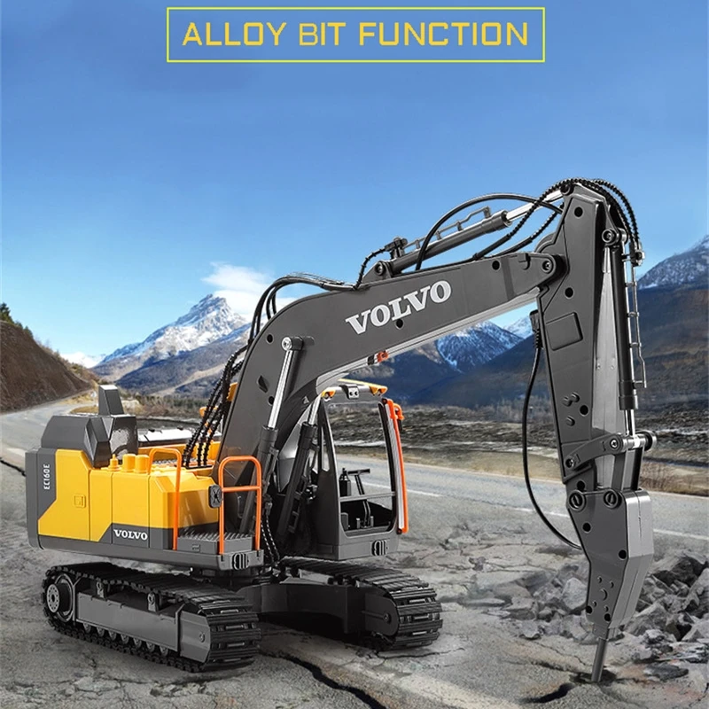 US $132.26 Simulation 3In1multiFunctional Rc Construction Excavator 660 Degree Rotation Alloy Bucket Gripper Bit Imitate Sound Rc Truck