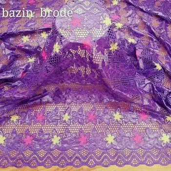

PURPLE bazin riche 2020 new african bazin fabric african tissu Jacquard brocade fabric for wedding