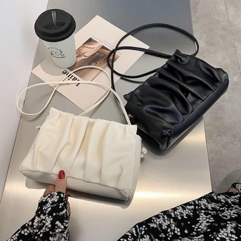 

Quilted Threads Candy Color Chain Crossbody Bags For Women 2020 Solid Color PU Leather Travel Fashion Luxury Shoulder Handbags