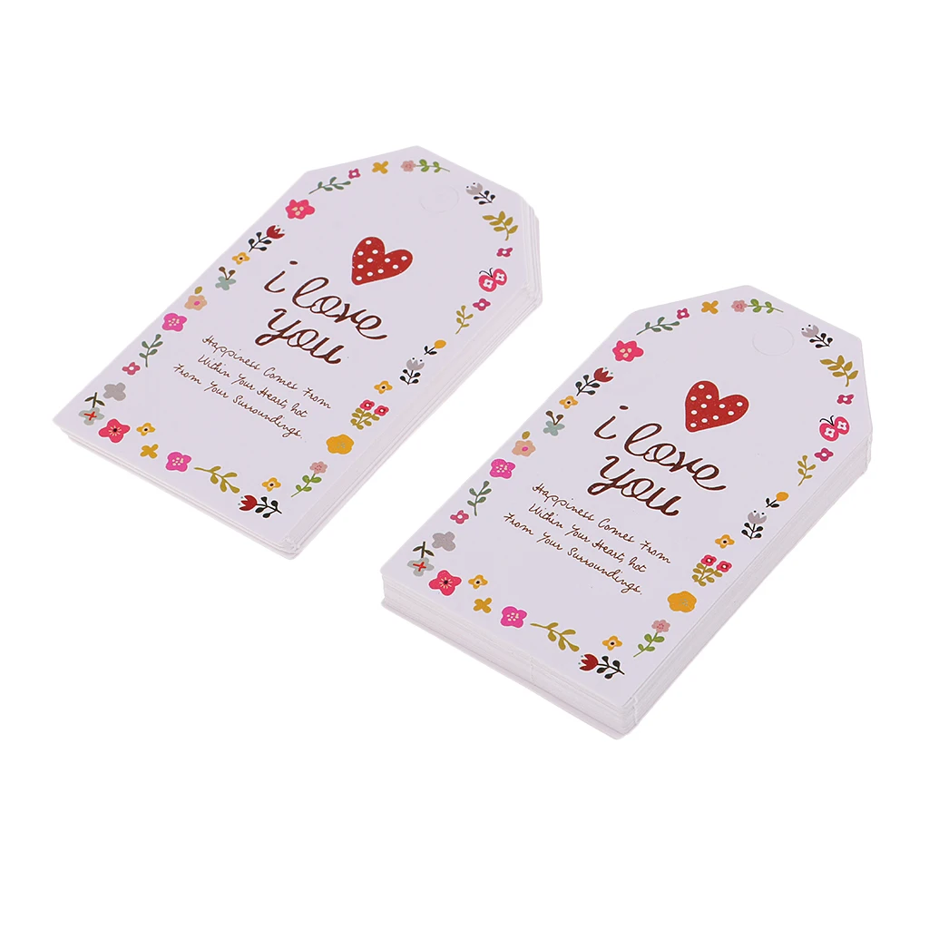 50 Pieces Colorful Multi-Use Paper Hang Tags Wedding Decoration Patterned Gift Labels Special Bookmarks Expressing Love Labels