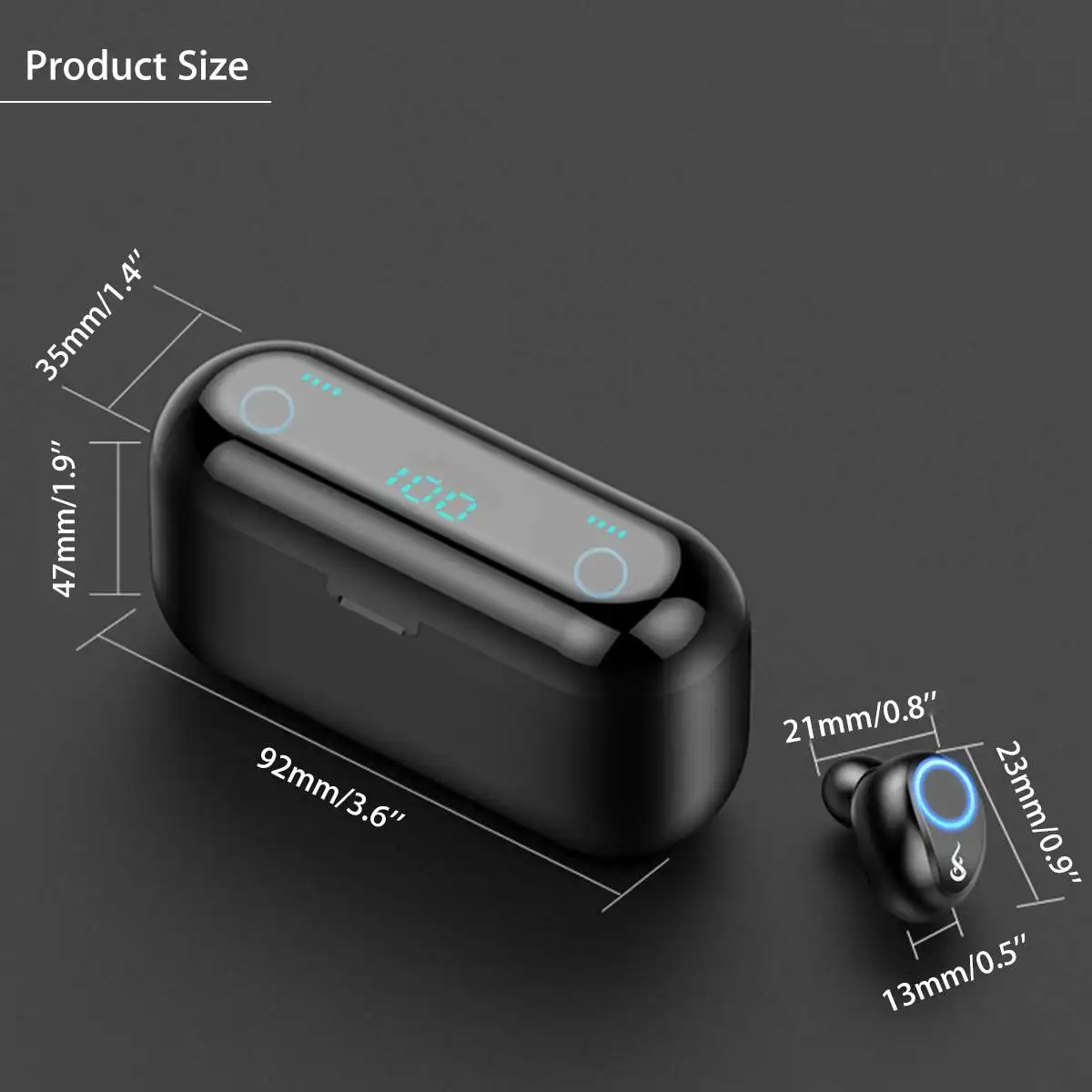 TWS Wireless bluetooth 5 0 Earphone LED Display Mini Wireless With 2000mAh Power Bank Phone Holder Sports Gaming Earbuds