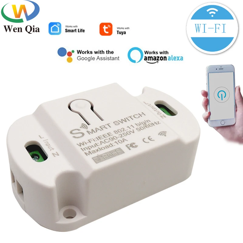 

Tuya Wifi Smart Light Switch Smart Life APP Voice Timing Relay Controller 220V 10A for Diy Smart Home Amazon Alexa Google Home