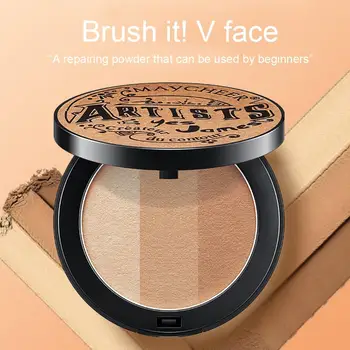 

3-color Face Powder Highlighter Facia l24Hours Not Fade Oil-control Highlighter Bronzer Powder
