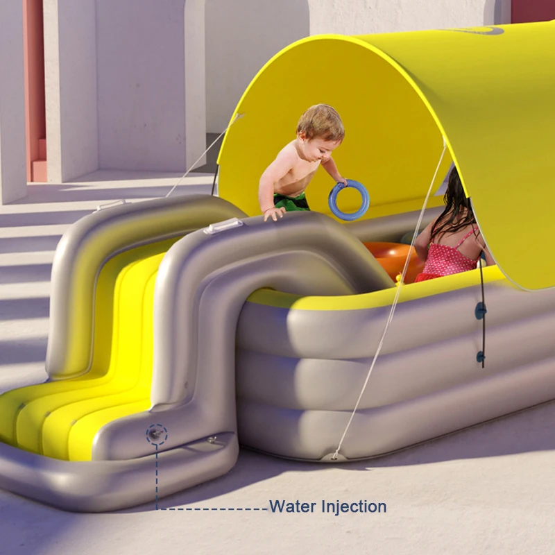 Kinderschwimmbecken mit Rutsche | Wasserspiel im Freien babysdecor.myshopify.com