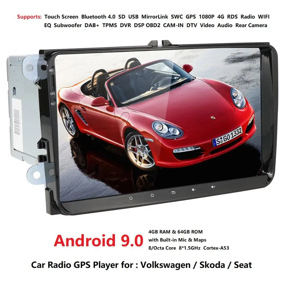 Discount DSP Android 9.0 8Octa Core Car GPS Navi for Volkswagen VW Skoda Octavia golf 5 6 touran passat B6 jetta polo tiguan player audio 0