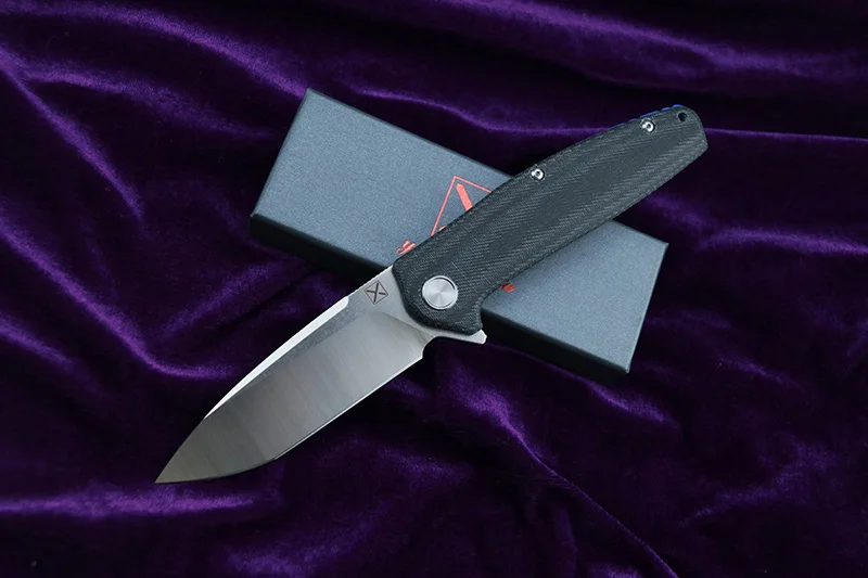 Черный XY751 нож складной нож шарикоподшипник 14C28N лезвие льняная Ручка Кемпинг Охота Открытый Карманный Фруктовый Нож EDC инструмент - Цвет: Черный