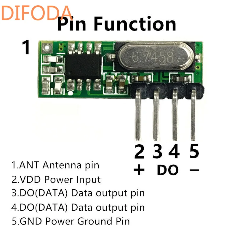 

DIFODA 10pcs 315MhzRX531-3 RF Receiver Superheterodyne UHF ASK315Mhz ReSmall Size Low Power for Arduino Universal Remote Control