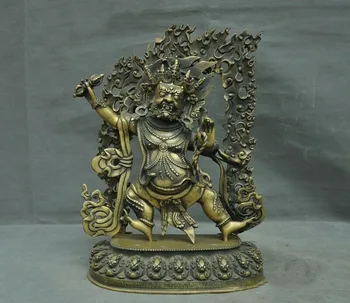 

wedding decoration 11"Tibet Tantra Buddhism Bronze Vajrapani Mahakala Wrathful Deity Buddha Statue