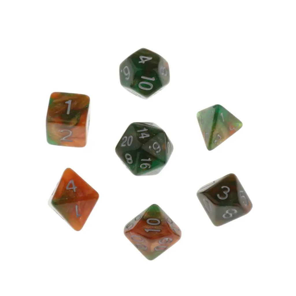  7 Die Polyhedral Dice Dungeons & Dragon D4-D20 D12 Dices Board Game Accessories DND Role Playing Game Dice Set