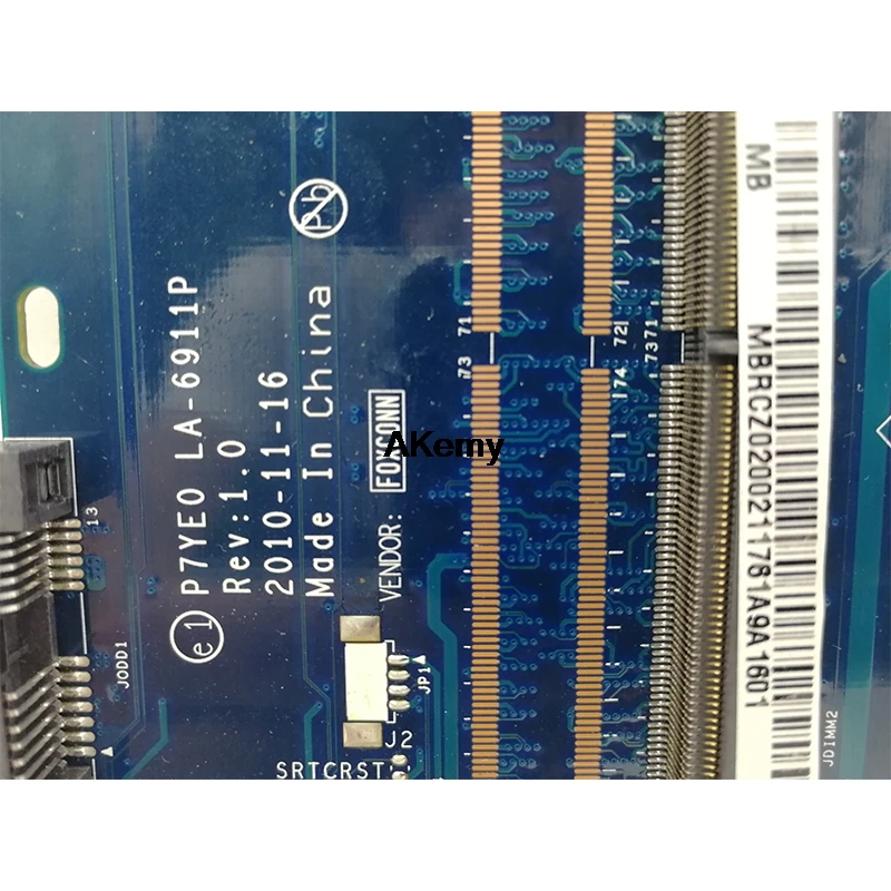 P7YE0 LA-6911P материнская плата для ноутбука acer aspire 7750 7750G MBRMK02001 MB. RMK02.001 4* Память HM65 DDR3 протестирована