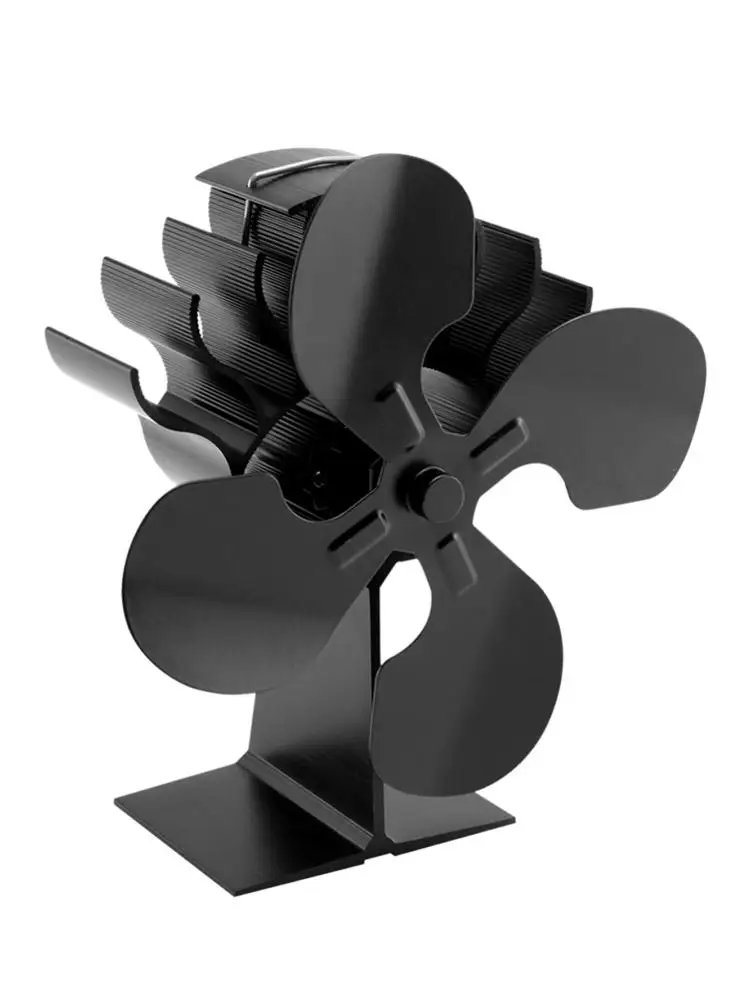 New 4-bladed Thermal Power Fireplace Fan Heat Powered Wood Stove Fan For Wood/Log Burner /Fireplace Eco Friendly Four-leaf Fans