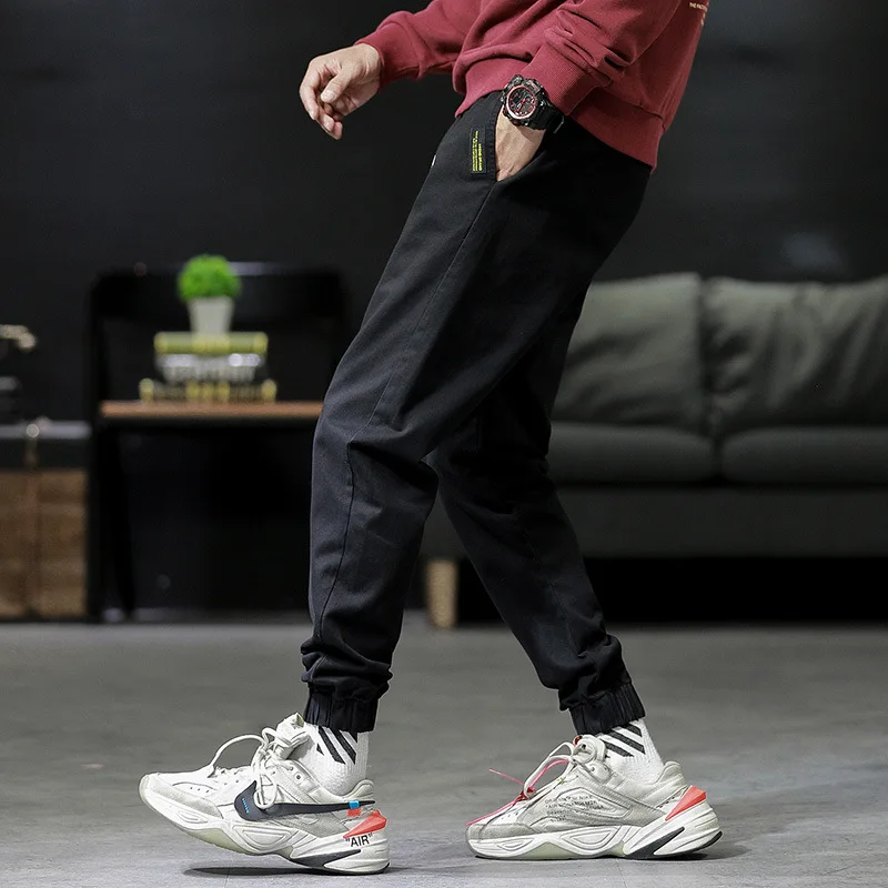 

Autumn And Winter New Style Harem Pants Men's Japanese-style Loose-Fit Beam Leg Elastic Waistband Pure Cotton Non-Elasticity Sol