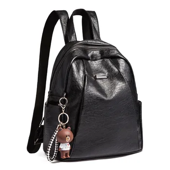 

Simple Backpack Women New Fashion Soft Leather School Bag Outdoor Waterproof Bag