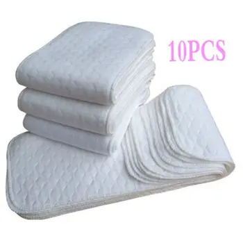 10PCS ילדים רך לשימוש חוזר בייבי בד חיתול חיתול ספינות הכנס 3 שכבות כותנה רחיץ תינוק טיפול