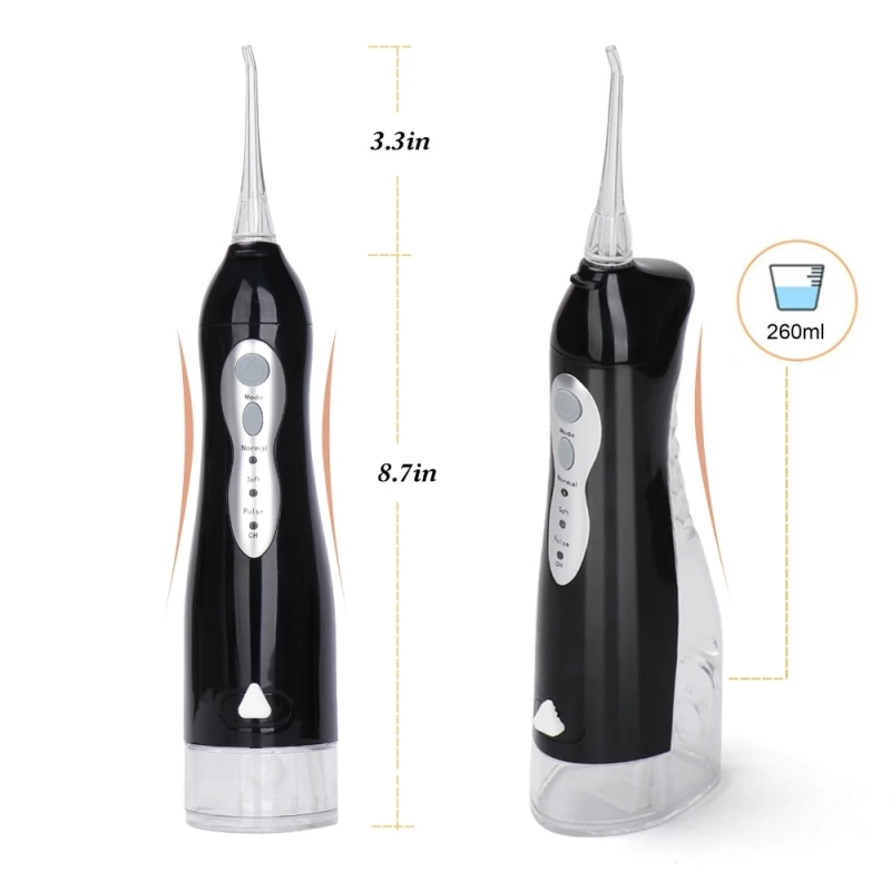 Oral Irrigator USB Rechargeable Water Flosser Portable Dental Water Jet IPX7 Water Tank Waterproof Teeth Cleaner +5 Nozzles