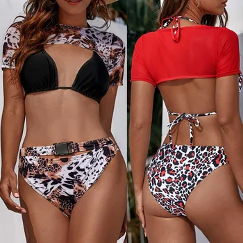 

WOMAIL Women Leopard Sexy Set Push-Up Padded Bra 2020 Lingerie Set Underwear Set Leopard Three Piece Underwear Set 19Dec03