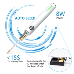 Fer à souder à température réglable, chauffage, soudage, réparation Portable, outils USB 5V avec 3 embouts 