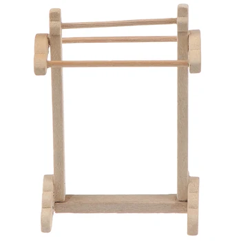 

1/12 Dollhouse Miniature Wood Shelf Towel Rack Coat Rack Model Doll House Decor Furniture Toys Kids DIY Toys