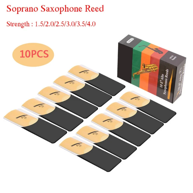 

10pcs Saxophone Reeds Eb Alto Saxophone Reeds Strength 2 2.5 3 Sax Woodwind Instrument Parts Accessories