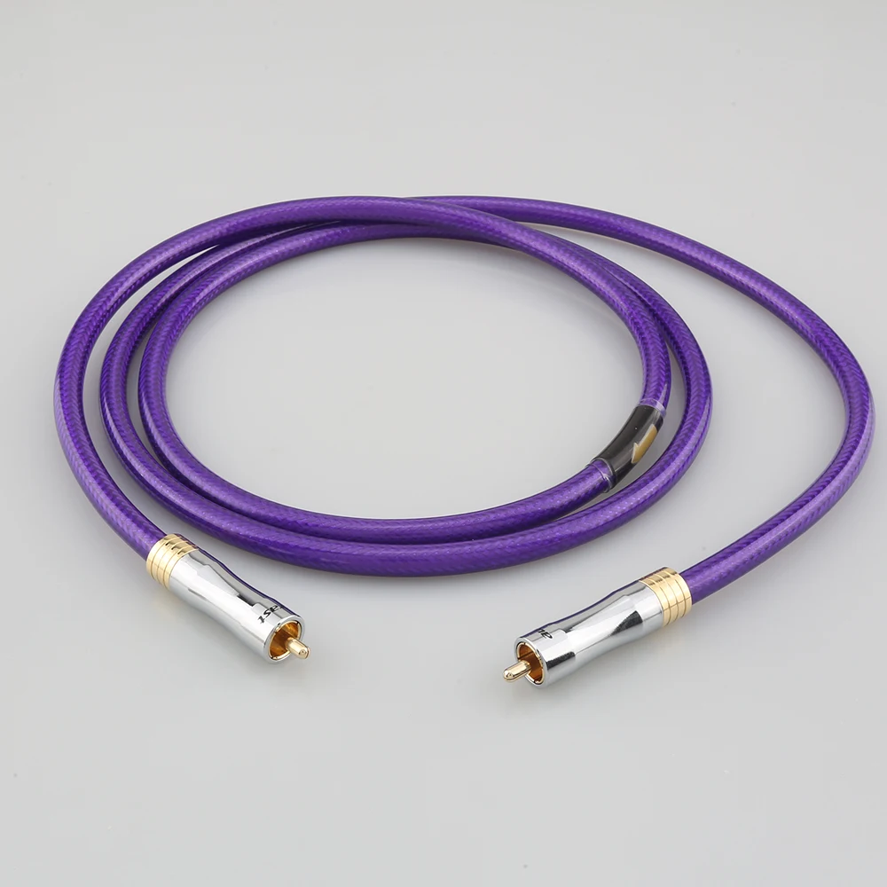Высококачественный коаксиальный Hi-Fi аудиокабель OCC 75 Ом посеребренный цифровой