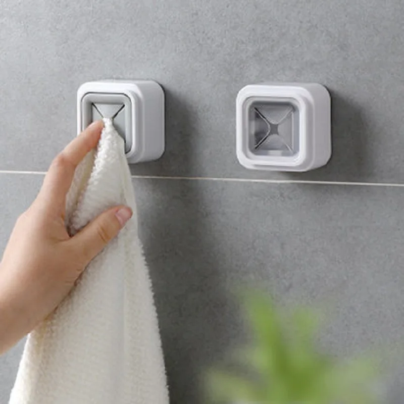 

Towel Holder Hole Free Shelf Towel Holder Push Grip Space Saving Room Convenient Sucker Cloth Hanger Wall Towel Rack веалка