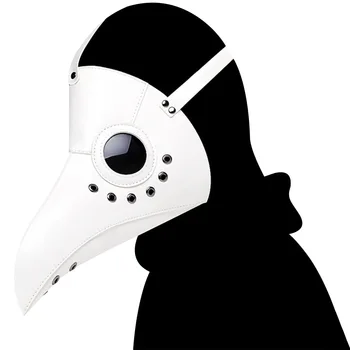 

Portable Costume Props Dress Up Face Cover Halloween Party Long Beak Masquerade Cosplay PU Leather Plague Doctor Adjustable Belt