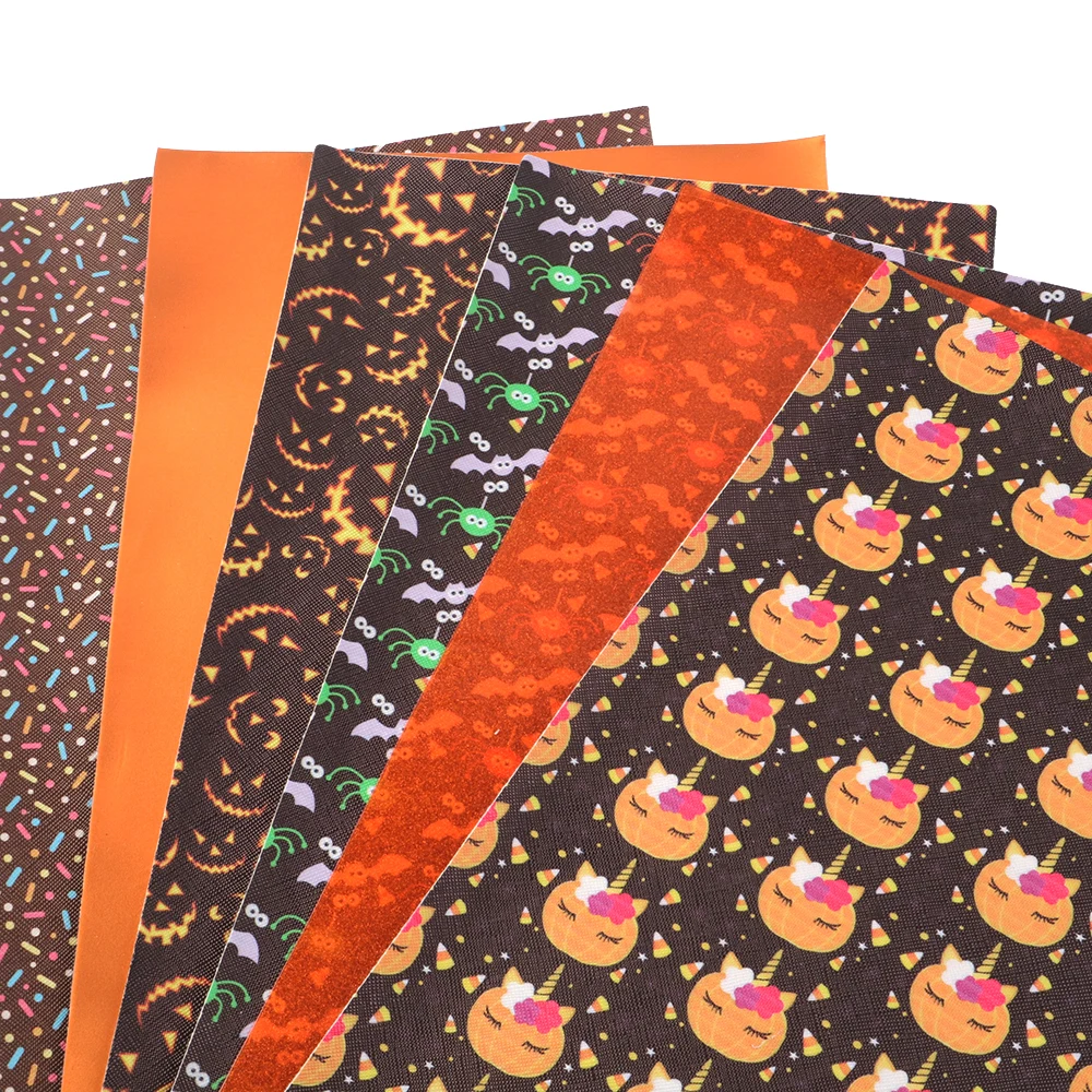 

New 6Pieces/set 20*34cm Christmas Halloween Faux Synthetic Leather Fabric DIY Handmade Sewing Accessories Bags Wallet,1Yc7628