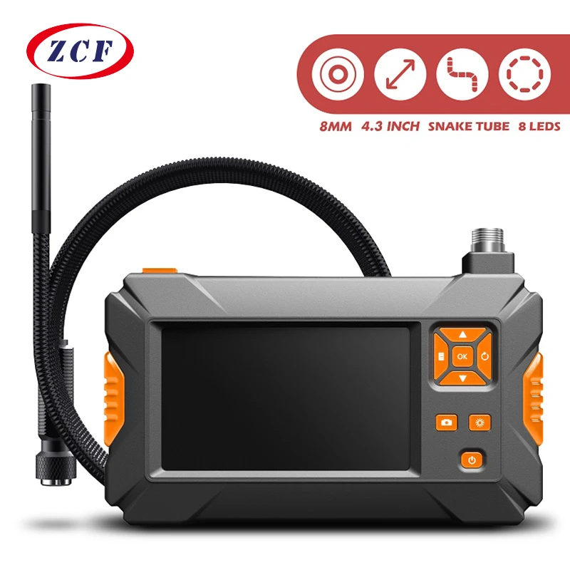 

P30 Handhold Screen Endoscope Dual Lens Camera 4.3 inch Industrial Borescope 8mm 2.0mp Inspection Snake Camera 18650 Battery