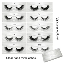 1 пара 10 стилей 3D норковые ресницы пластиковые черные терьер натуральные длинные толстые накладные ресницы ручной работы с прозрачной лентой инструменты для макияжа