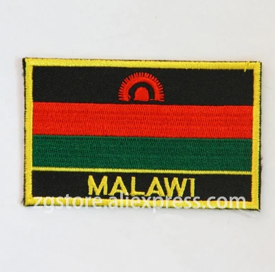 Национальный флаг, флаг, вышивка, нашивка, значок по всему миру, 8*5 см., Республика Корея, Китай - Цвет: MALAWI