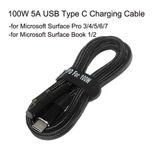 100w 5a usb tipo c cabo de carregamento rápido para microsoft surface pro 3 4 5 6 7 dc adaptador de alimentação conversor de plugue para livro de superfície 1 2