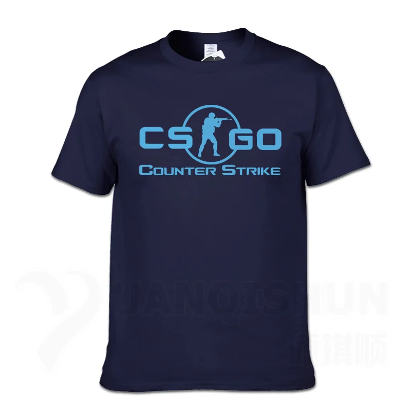 NavyBlue 2 YUANQISHUN, новинка, CS GO, футболка с принтом, Counter Strike, Global offency, CSGO, популярные игры, футболка, команда, на заказ, Мужская футболка из бутика - Цвет: NavyBlue 2