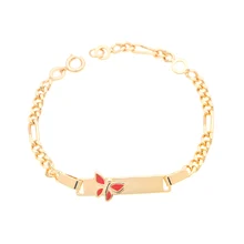Красная бабочка для браслетов младенцев Детские ювелирные аксессуары дети Золотой Браслет Bijoux Bebe Baby Armbanden Pulceras Bransoletka B0231