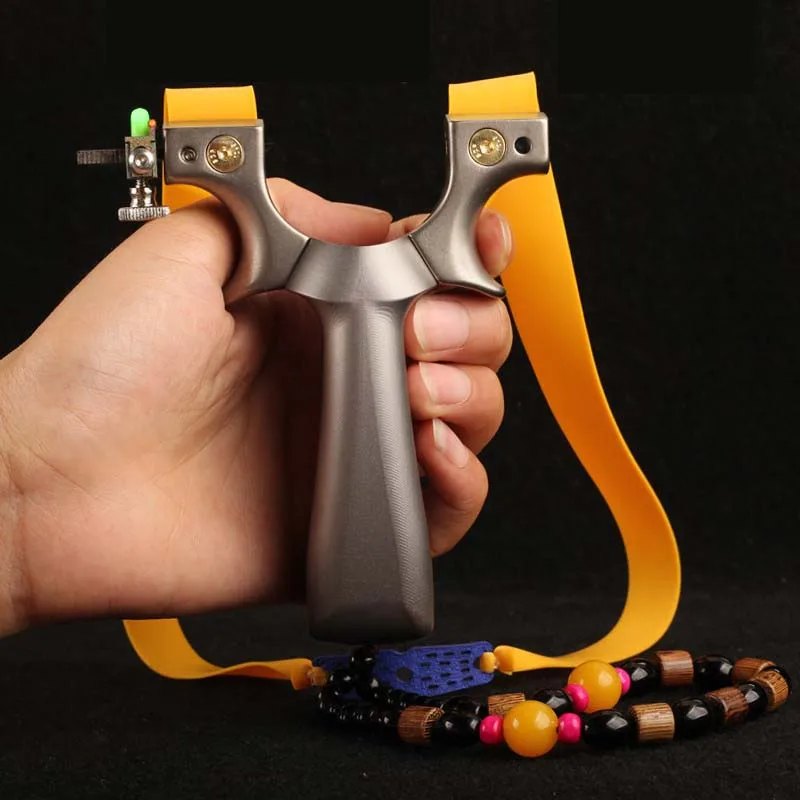 High Power Quality Titanium Alloy Catapult Flat Rubber Band Slingshot Powerful Elastic Shooting Outdoor Sports | Спорт и развлечения