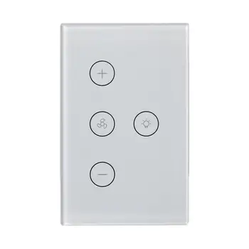 

WiFi Smart Ceiling Fan Light Switch EU US Touch Panel Tuya APP Remote Timer and Speed Control Works with Alexa and Google Home