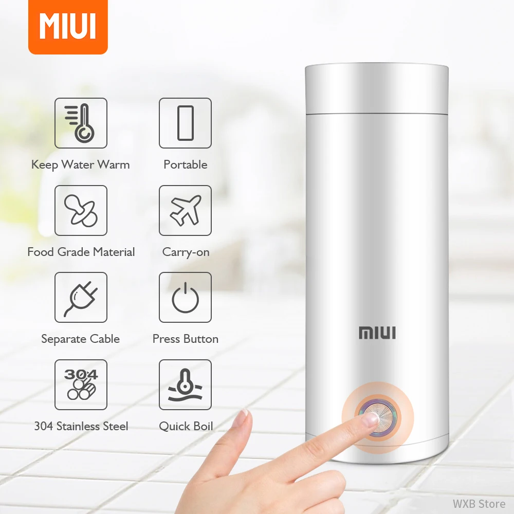 300ml Portable Electric KettlesThermal Cup Make tea Coffee Travel Boil water Keep warm Smart Water Kettle Kitchen Appliances