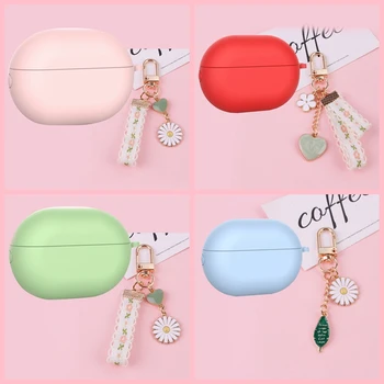 

For Huawei Freebuds Pro case luxury Lace flower keychain silicone Earphone cover fundas For Huawei FreeBuds PRO 4 Pro Case