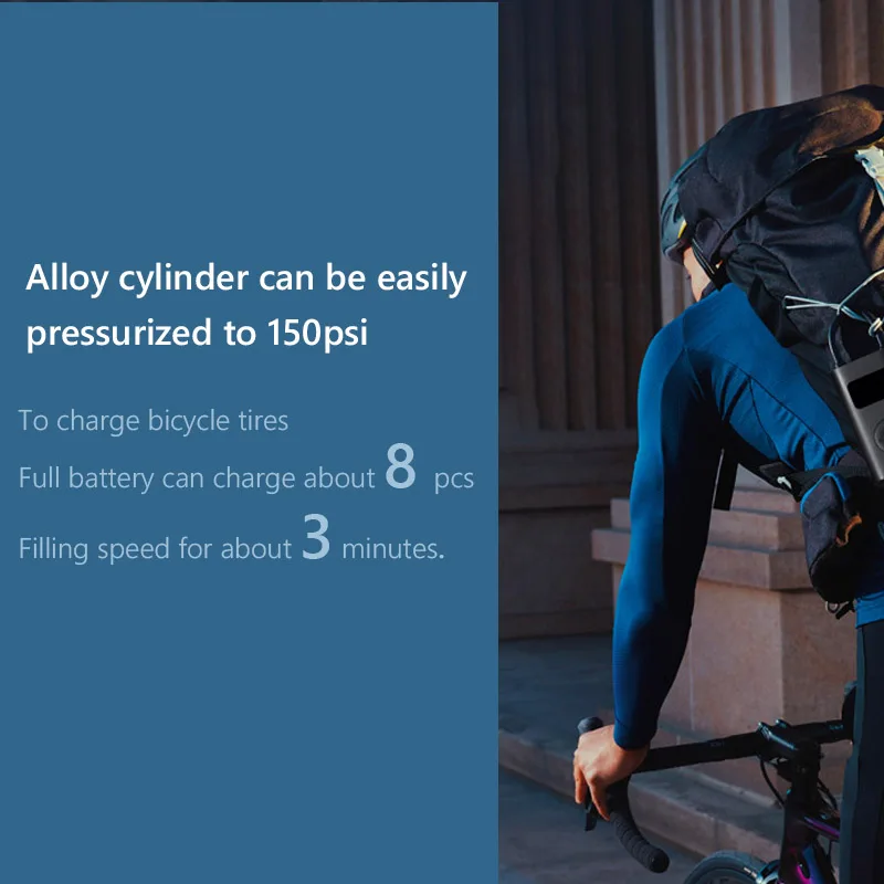 Xiaomi Mijia Портативный Умный Цифровой надувной насос воздушный компрессор шины электрический насос для автомобиля велосипед футбол мотоцикл